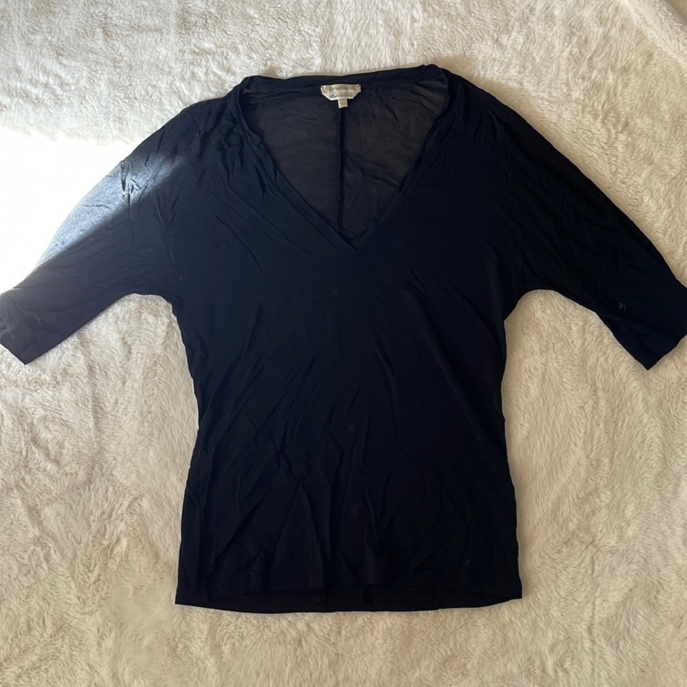 MaxMara Black 3/4 Sleeve Top